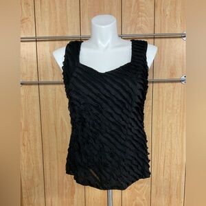 Forever Fashion  Elegant Black Textured Blouse SZ - X L
